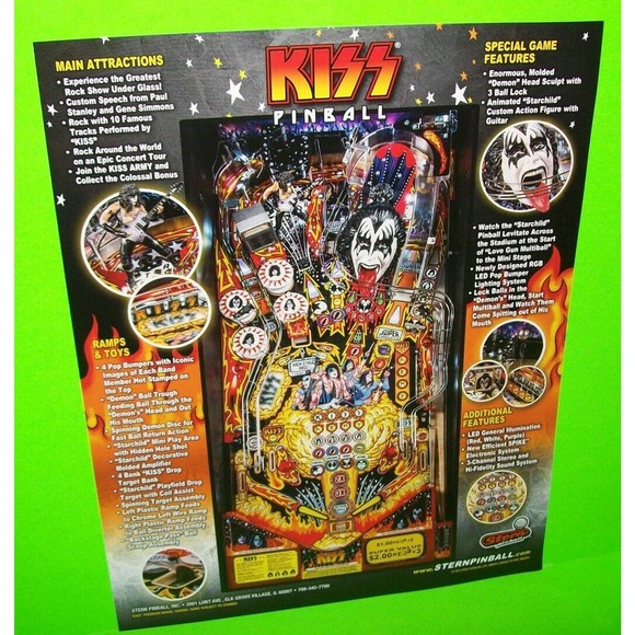 COPY - Kiss Premium Pinball FLYER 2015 Original NOS Glam Rock & Roll Ready To F… - Picture 3 of 4